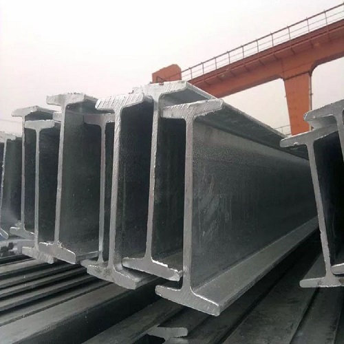 Factory stock I-beams in staging yard